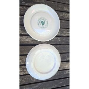 Longaberger Woven Traditions Ivory Pillar Candleholder Plates, Set of 2 (7.25")